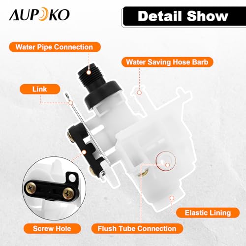 Image of Aupoko 31705 RV Toilet Water Valve Kit, Leak-Resistant High-Performance RV Toilet Water Valve Module Assembly Compatible with Thetford Aqua-Magic V High and Low Models for 31688 31687 31683 31648 etc