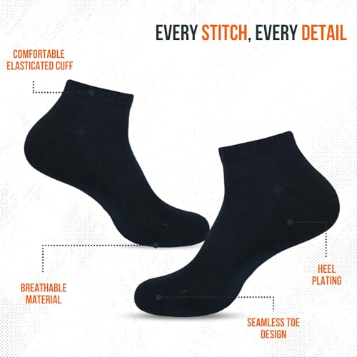 Image of LMDPRAJAPATIS Ankle Low Cut Socks for Women Pack of 6 Pairs - Athletic Socks Comfortable Breathable Short Cotton Blend, Reinforced Heel & Toe, Durable, Lightweight Ideal for Everyday