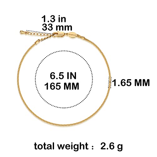 Image of FRUMOS Dainty Layering Bracelets for Women 18 k Gold Plated Fashion Adjustable Chunky Cuban Paperclip Link Chain Bracelets Jewelry for Women Gift
