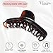 Parcelona French Curvy Large 5 Inch Long Celluloid Tortoise Shell Hair Claw Clamp for Thick or Long Hair