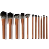 Makeup Brush Set- brush bubble full set makeup brushes for liquid foundation, powders, creams and shadows. 11 Piece Vegan, Silver-infused, soft luxury