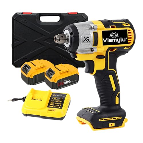 viemylu Avvitatore ad Impulsi,2 batterie 3.0ah 24V Brushless 520 Nm