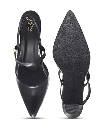 Image of JM LOOKS Slingback Pumps Elegant Dressy Heels for Women Closed Toe Pointy High Heels Wedding Bride Prom Party Evening Shoes