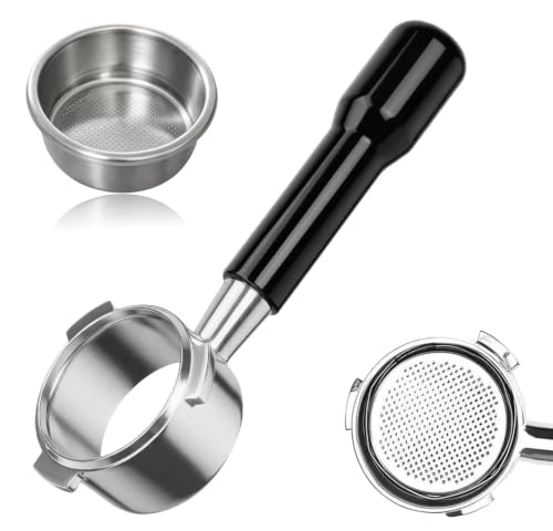 Image of 54mm Bottomless Portafilter for Breville Barista Express 18g Filter Basket Fit Breville 54mm Espresso Machines (BES870XL 880BSS 878BSS 840XL 500BSS 450BSS Duo Temp Pro) Black Portafilter