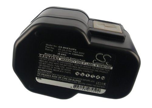 TECHTEK Batterie 3300mAh Compatible avec [Milwaukee] 0502-23, 0502-25, 0502-52, 12V Power-Plus, B12, BF12, BX12, BXL12, BXS12, LokTor P12PX, LokTor P12TX, S12PX, S12TX, MX12, MXS12, FBA