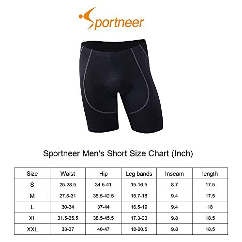 image for Sportneer Men's Cycling Shorts Biking Bike Bicycle Pants Half Pants 4D
