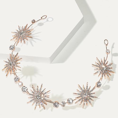 2pcs Crystal Waist Buckle Belt Wedding Bridal Belt with Clip, Sparkly Star Waist Chain Adjustable Body Jewley for Women Dress Belt Accessory, 11.81Inch2