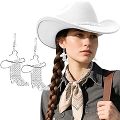 1 Set: White With 3 Rhinestones Bands + Boots Earrings