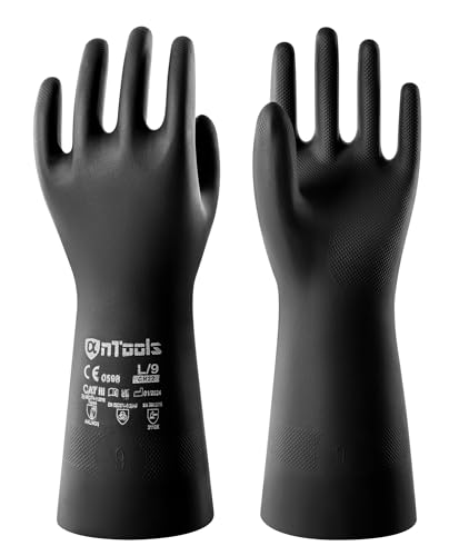 AnTools Heavy Duty Rubber Safety Work Gloves, Chemical