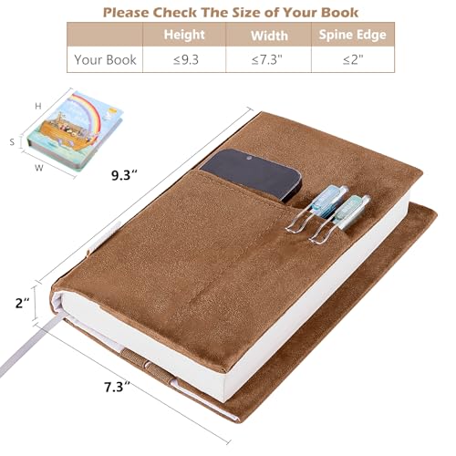 Aplufine Capas de Livros para Brochuras, Capa de Veludo para Amantes de Livros, Capa de Tecido para