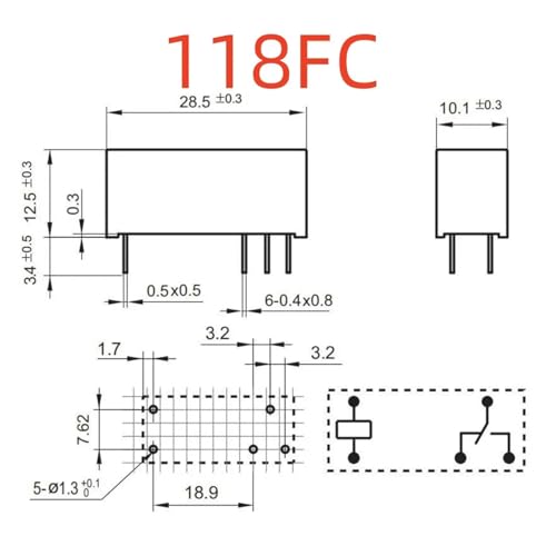 Relais 5 broches G6RN-1 24V CC 10A pour circuit imprimé - 2