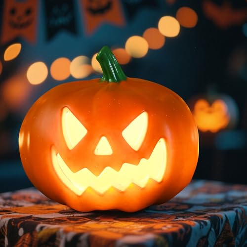 Halloween Kürbis, Halloween Deko Kürbis Laterne LED Windlicht,...