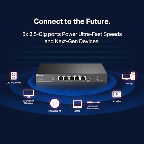 Image of TP-Link TL-SG105PP-M2 | 5 Port 2.5 Gigabit Switch | Multi-Gigabit | 4 PoE++ Ports @123W | Fanless Metal Design | Plug & Play | PoE Auto Recovery | QoS & IGMP