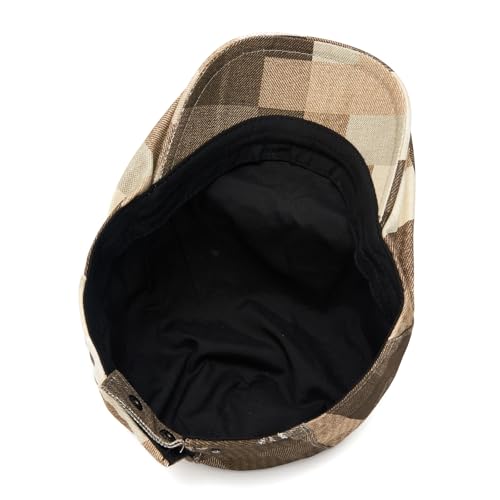 Image of Quanhaigou Men's Cotton Flat Ivy Gatsby Newsboy Driving Hat Adjustable Irish Cabbie Ivy Driving Hunting Cap