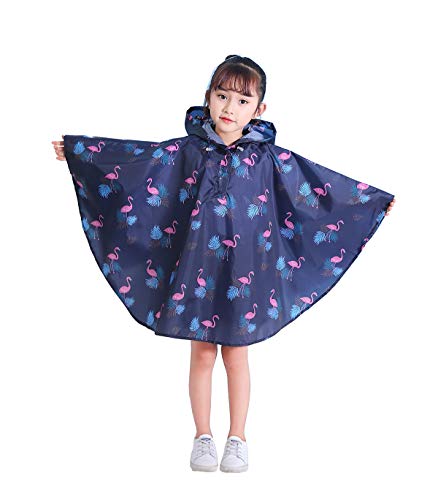 Freesmily Utilisez ce poncho à capuche fin pour enfants, garçons et filles, sac à dos de maternelle, veste coupe-vent portable qui joue avec de l'eau. - - S Cover