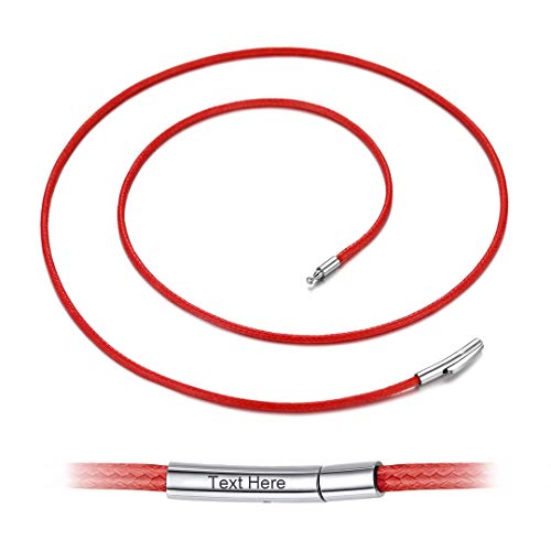 ChainsHouse Waterproof Braided Black Leather Necklace Cord with Clasp, Men Women DIY Rope Chain for Pendant, Customize Available, 1.5/2/3mm Width, 16/18/20/22/24/26/28/30" Length (with Gift