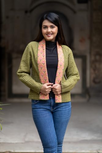 Image of Reversible Jacket for Women | Double Sided Quilted Jacket | Reversible Winter Jacket for Women | Stylish Ethnic Printed Jacket | Warm & Comfortable Casual Outerwear