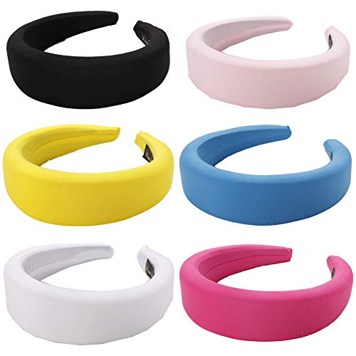6pcs Thick Velvet Headband Padded Headbands Velvet Sponge Thick Hairbands For Women Girls DIY Hair Accessories