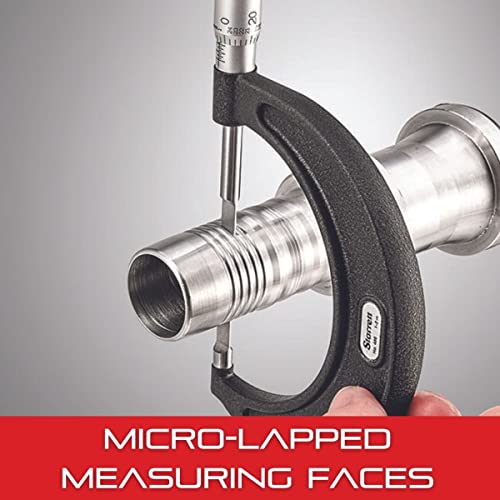 Starrett Outside Micrometer With One-Piece Spindle, Satin Chrome Finish And Advanced Sleeve Design - Quick And Easy Adjustment, 1-2 Inch Range, 001 Inch Graduations - 436.1Xrl-2 #TOP4