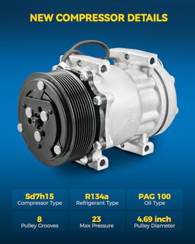 Image of PHILTOP 31991 Air Conditioner AC Compressor with Clutch for Dodge Ram 2500 1994-2005 5.9T,Ram 3500 1994-2005 5.9T