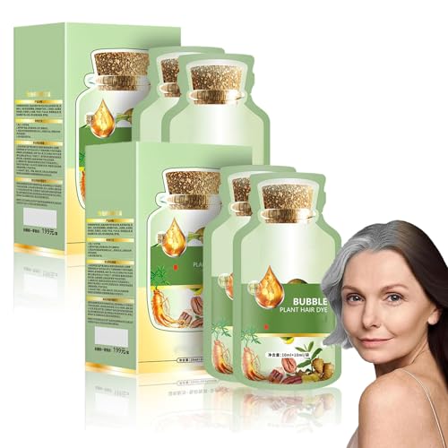 Tikieta Hair Dye, Bubble Plant Hair Dye, Huang Yi Bubble Plant Hair Dye, Duskweling Natural Plant Hair Dye, Bubble Dye For Grey Hair Shampoo (Dark brown,2 box (20pc))