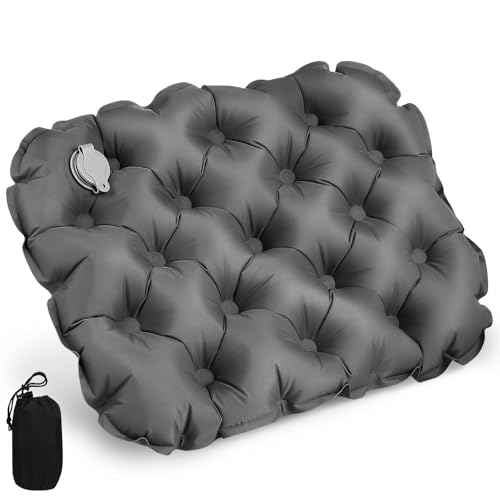 KICHOUSE Travel Seat Cushion Inflatable Outdoor Pad Backpacking Accessory Comfortable Hiking Seat Compact Storage Bag