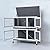 BUNNY BUSINESS Rabbit Guinea Pig Outdoor Hutch, Double Decker Rabbit Hutches on legs (Grey)