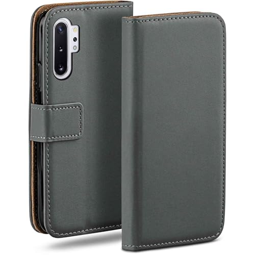 Funda Samsung Note10 Plus moex protectora tipo libro de cuero antracita