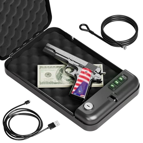 Grimtron Portable Pistol Safes – Electronic Lock...