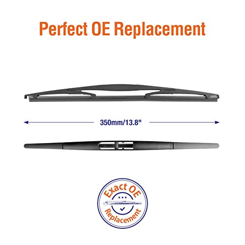 Image of Genuine Rear Wiper Blades for Honda CRV CR-V 2007 2008 2009 2010 2011, 14 inch+14 inch (2 Pack) OEM 76730-SFA-003, Compatible for Honda Fit Pilot /Subaru Tribeca Outback Forester /Acura MDX RDX +More