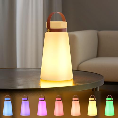 GGII Lampe d'extérieur LED avec télécommande, lampe de table portable pour l'extérieur, avec 8 couleurs, rechargeable par USB, batterie étanche, pour jardin, extérieur, chambre à coucher, bar, camping