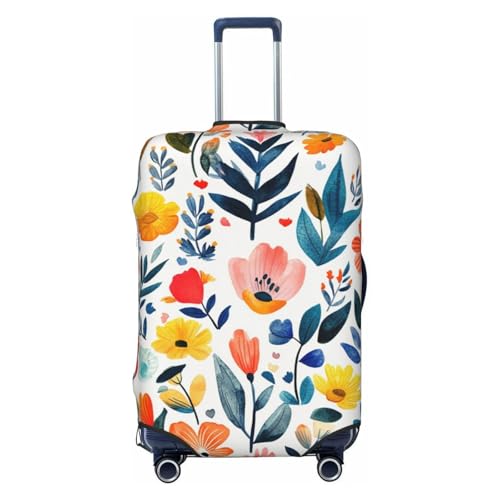 YouQu Spring Flowers Leaves Travel Suitcase Cover, Washable Suitcase Cover XL - Fits 29-32 inch luggage