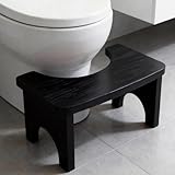 GOEDCH Ergonomischer WC-Hocker mit Natürlichem Design: 37 x 20 x 17 cm Stabiler Bambus Toilettenhocker für Erwachsene, Gesunder und Tragbarer Klohocker, rutschfeste Sitzhaltungshilfe bei Verstopfung
