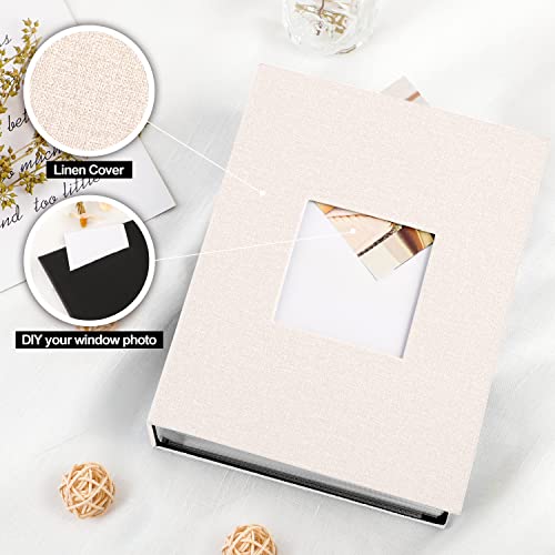 Benjia Photo Album 6x4 Slip in, Linen 200 Pockets Photo Albums Holds Landscape Only 10x15cm Picture Beige 2 Packs - Image 3