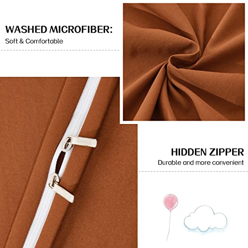 Dreaming Wapiti Duvet Cover King,Washed Microfiber Terracotta King Size Duvet Cover Set,Solid Color - Soft and Breathable with Zipper Closure & Corner Ties (Terracotta,King)
