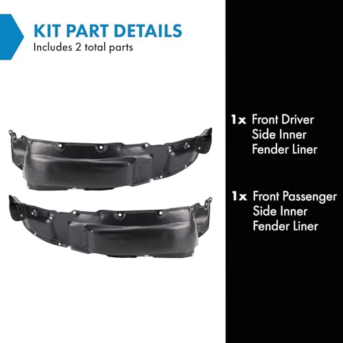 Image of TRQ Front Inner Fender Liner Set Compatible with 1998-2007 Toyota Land Cruiser TO1248114 TO1249114