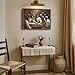 Framed Vintage Christian Wall Art, Neutral Beige Last Supper Canvas Print, Biblical Jesus and Disciples Artwork, Religious Retro Decor for Dining Room, Living Room, or Prayer Space, 12x16 Inch