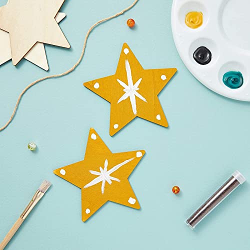 24 Pack Wood Stars For Crafts, Unfinished Wooden Cutouts For Diy Projects (3.8 Inches) #TOP3