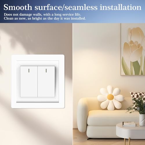 Image of 4pcs Switch Board Cover Box for Wall, Electrical Socket Surround, White Wall Switch Cover Plates for Home Renovation, Set of Four White Switch Surround Covers