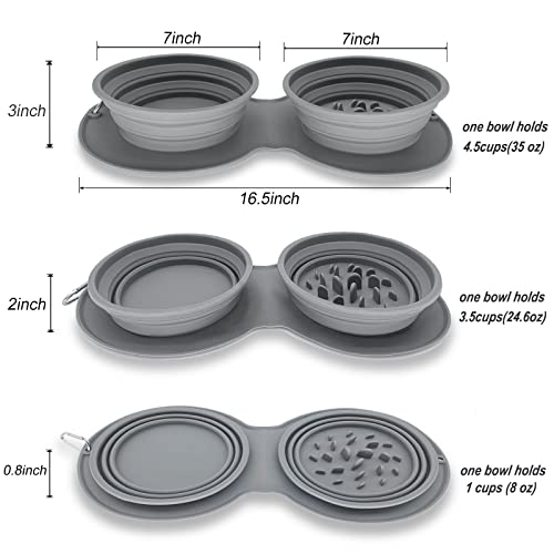 Dog Bowl,Collapsible Portable Silicone Feeders For Travel,Designed For Travel And Outdoor Activities,Slow Feeding Dog Bowls And Dog Water Bowls,Suitable For Pets And Cats,Are Essential Dog Accessories #TOP1