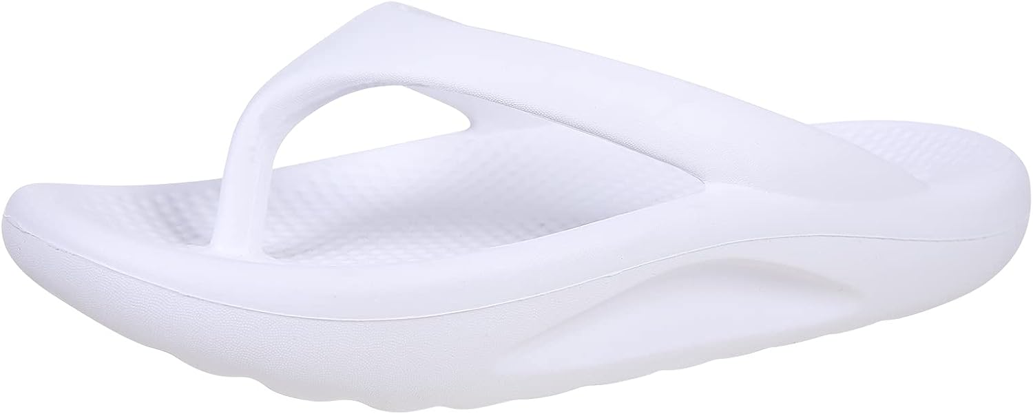 shevalues Flip Flops for Women Orthotic Squishy Platform Thong Sandals for Wide Feet Unisex Summer Beach Shoes