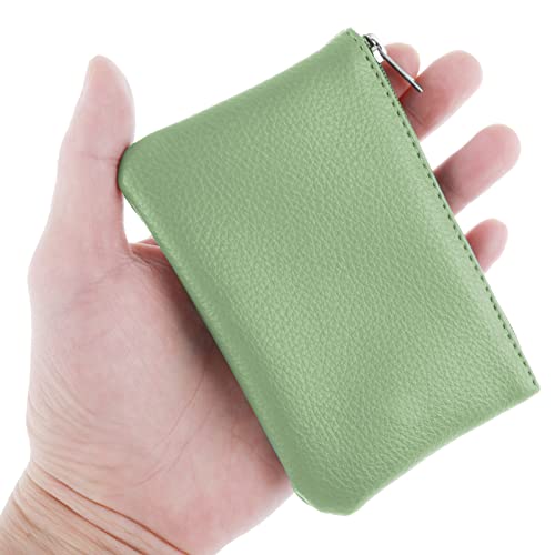 Tiesome Coin Purse, Pu Lychee Pattern Zipper Coin Purse Portable Coin Purse Mini Change Wallet For Women Coin Pocket Mini Money For Women Credit Card Id Key Headset Lipstick (Green) #TOP5