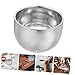 NOLITOY 2pcs Double Layer Stainless Steel Shaving Lathering Bowl for Men Durable Material Smooth Quality Shaving Accessory Silver