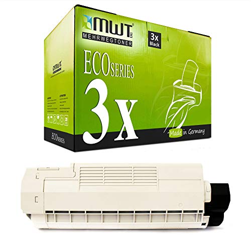 Toner compatible Oki C 5600 5700 noir MWT lot de 3 cartouches 43324408