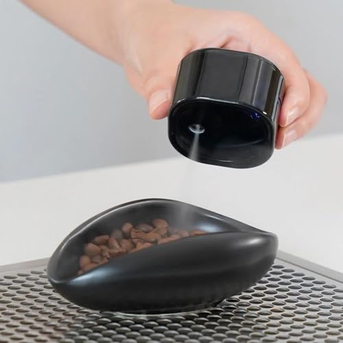 Image of watchget Upgraded 30g Ceramic Coffee Dosing Cup & Tea Storage Tray, Single Dose Measuring Container for Coffee Beans & Loose Leaf Tea Dosing Vessel, Black