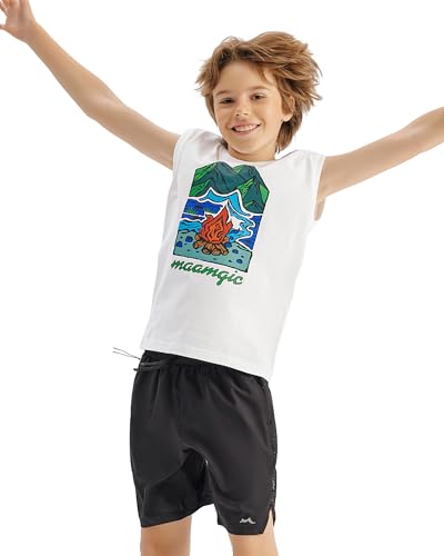 maamgic Boys Athletic Shorts with Liner Teens Youth 2 in 1 Active Running Shorts2