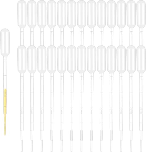 100 PCS Premium Disposable Plastic Transfer Pipettes, Clear Graduated Eye Dropper for Essential Oils, Home Use, Science Class, Lab Experiments (1ml)