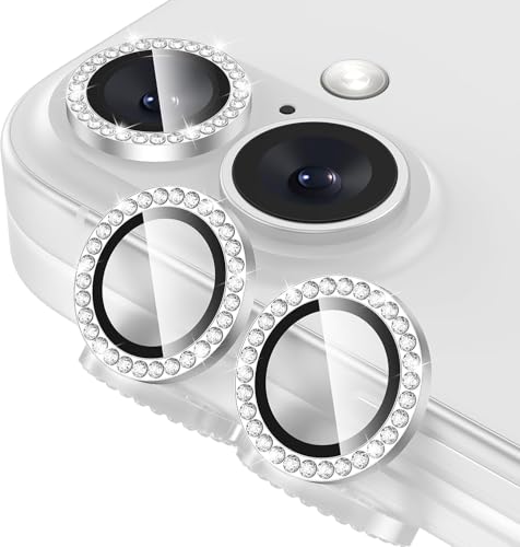 Image of NEXVEU DIAMOND Camera Lens Protector For IPHONE 16 /16 PLUS /IPHONE 17 WHITE UHD 9H Glass, Anti Drop, Scratch Resistant Camera Guard Case Friendly, Removable, Waterproof, Heavy Duty Camera Protector