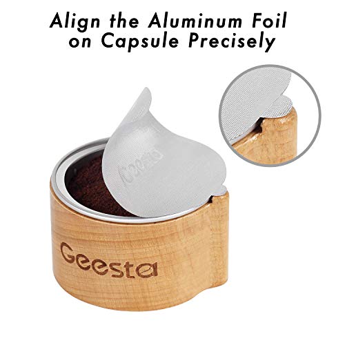image for GEESTA Reusable Aluminum Foil Seals Kit Compatible with Nespresso Vert