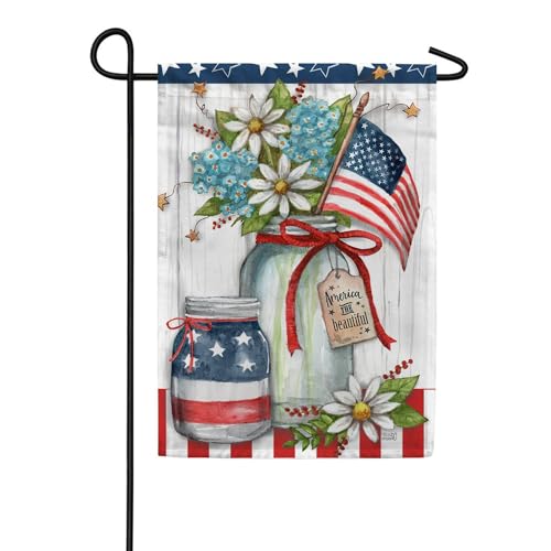 Toland Home Garden Patriotic Mason Jars Flag 12x18"